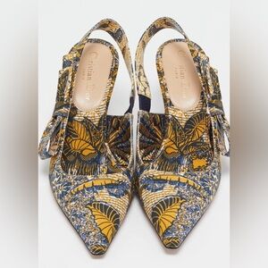 Dior Women's Heels in Yellow and Blue Pattern